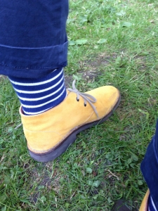 yellow boot at the handmade house