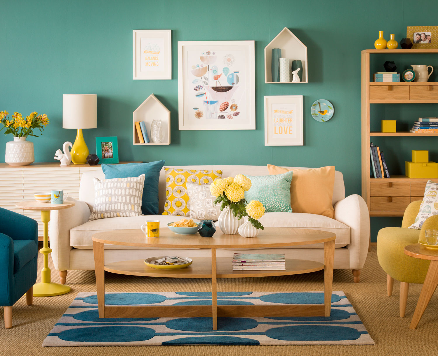 Teal trend room scheme for Ideal Home magazine