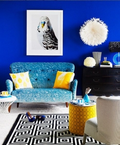 Blue and yellow living room Marie Nichols