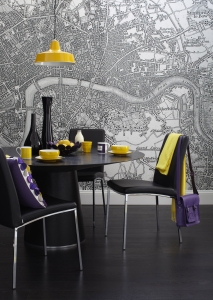 dining room map wallpaper