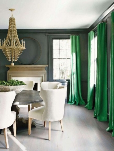 emerald green curtains