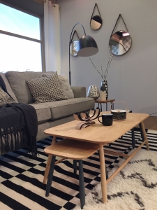 Scandi coffe table and mirror