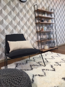 scandi chair with shelves
