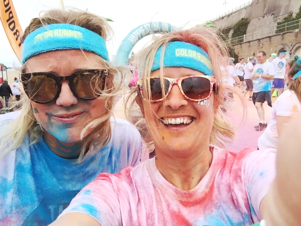 Sophie Abbott and Sophie Robinson on the Color Run in Brighton