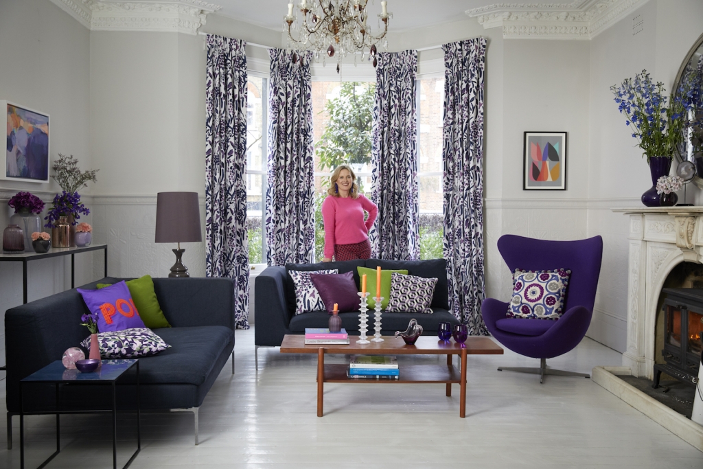 interior design using Pantone Colour of the year Ultra Violet, designed by interior designer sophie robinson