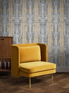 DIVINE SAVAGES X NHM HIERARCHY WALLPAPER MUSTARD LIFESTYLE Bloke Chair by BLUE DOT